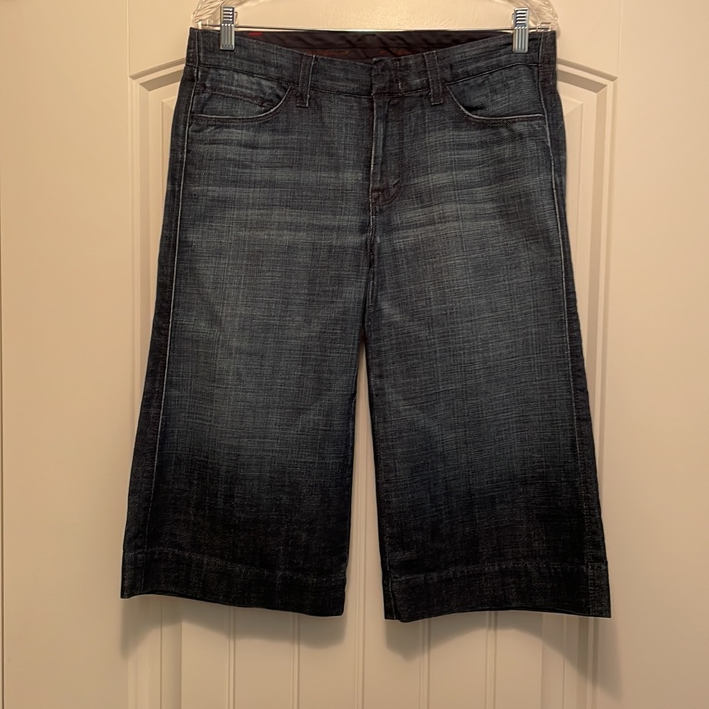 7 for All Mankind Camilla Wide Leg/Gaucho/Crop Jeans in Dark Seville - Picture 2 of 16